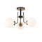 Z-Lite Parsons 3 Light Semi Flush Mount, Matte Black, Olde Brass & Opal 477-3SF-MB-OBR - alternate 1